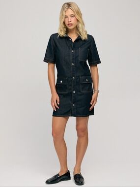 NWT Etica School Girl Denim Mini Dress - Greenwich Size Small